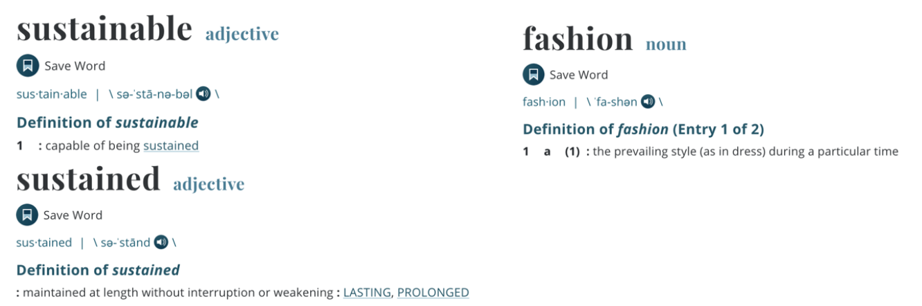 Sustainable Fashion definition